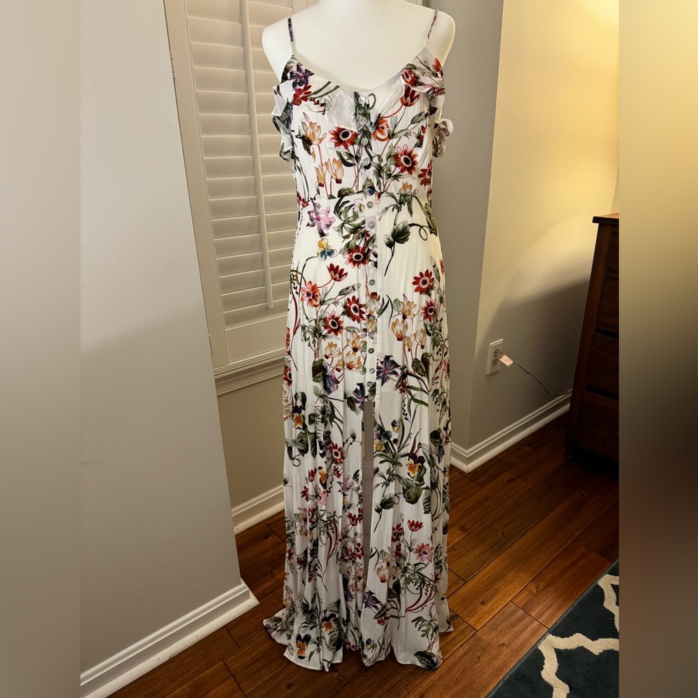 Bloom On Ivory Floral Print Maxi Dress